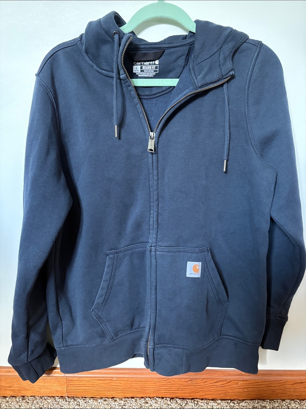 Carhartt woman’s Dark Navy Full-Zip Hooded Sweatshirt